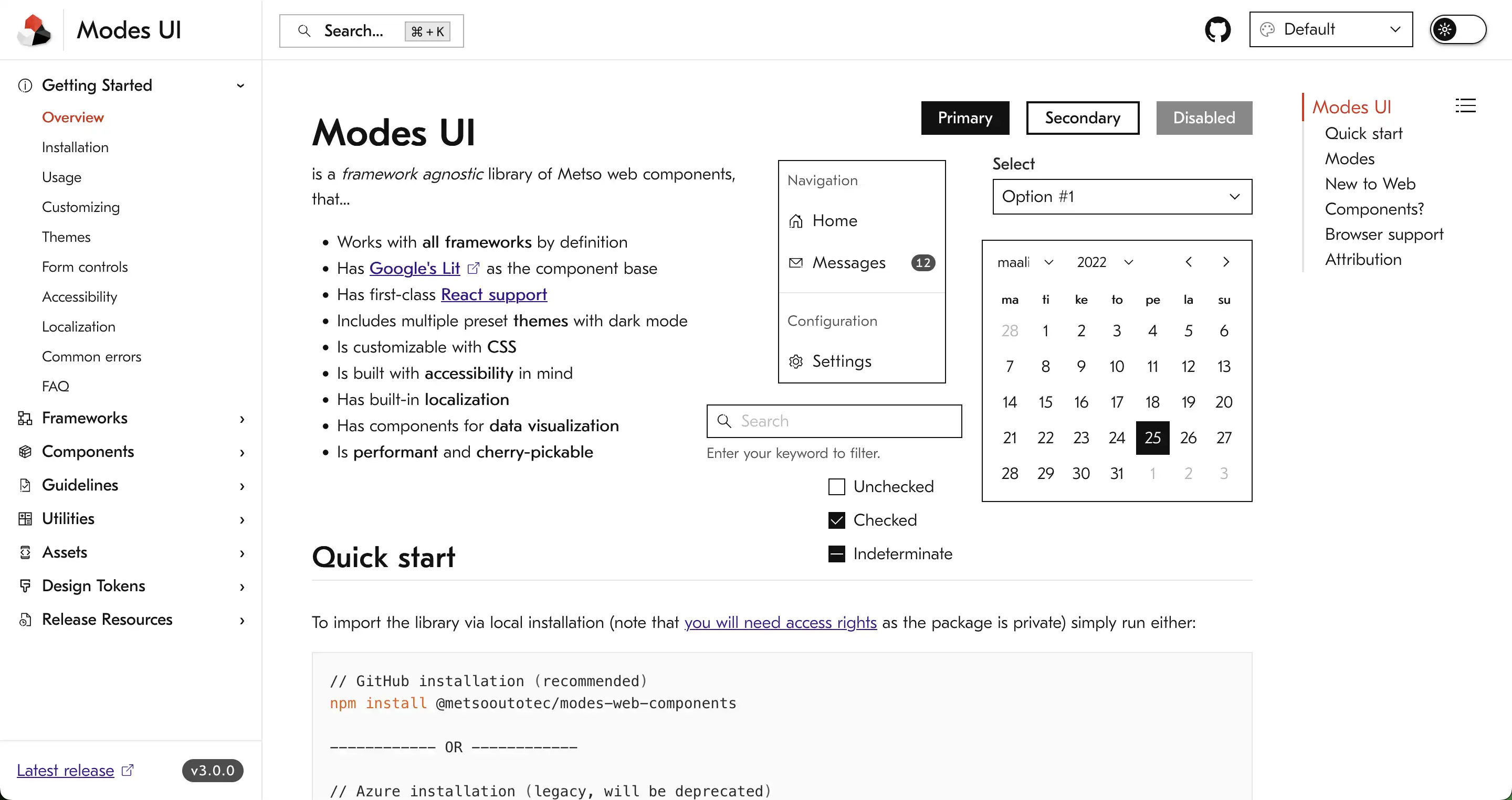 Modes UI